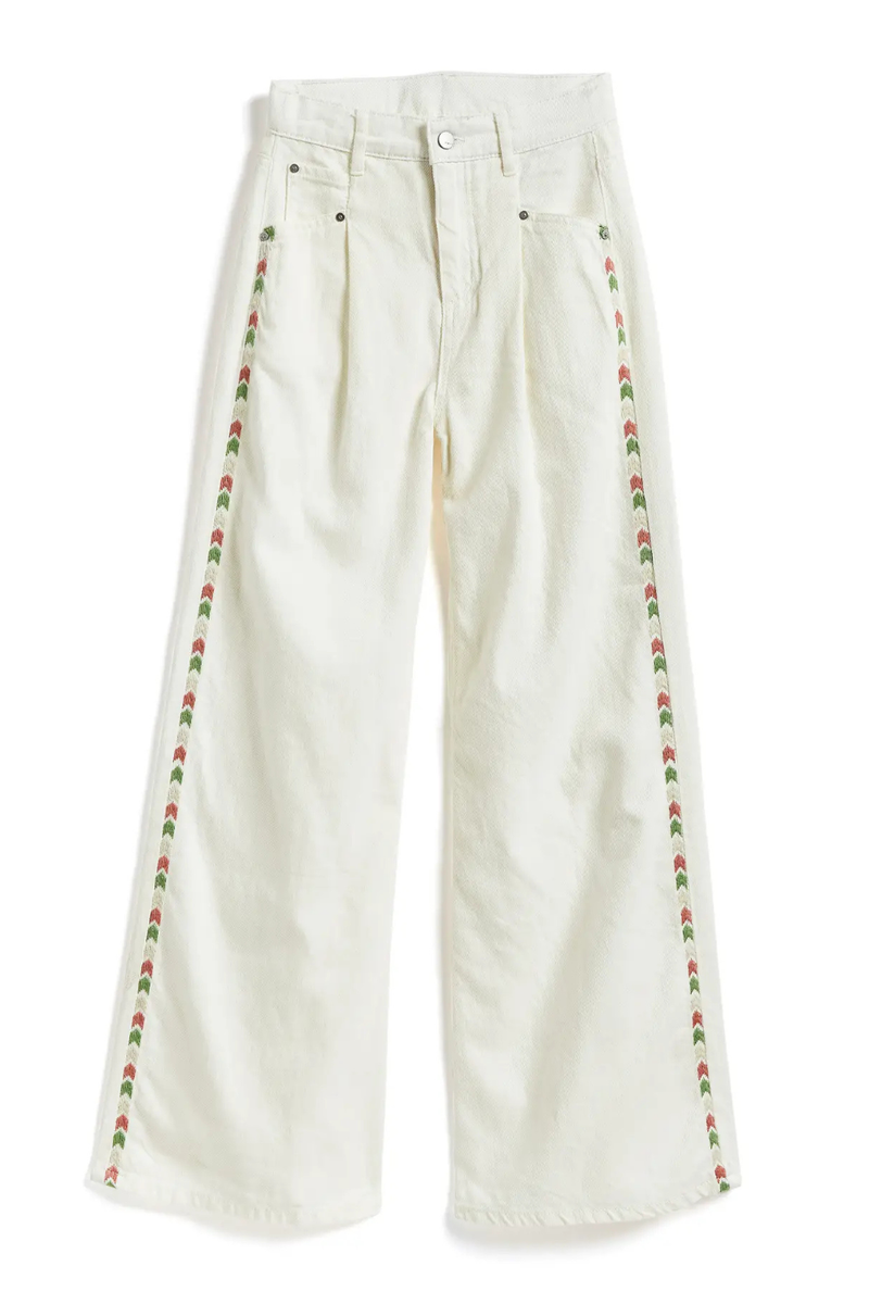 Girls Embroidered Side Pleated Leg Pant by Tractr