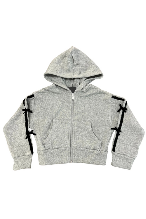 Flowers By Zoe Velvet Ribbon Zip Hoodie