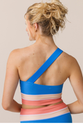 Vivid Blue Flat Rib One Shoulder Colorblock Top by Nani