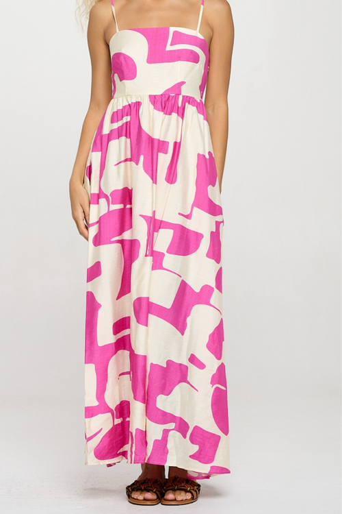 Fuchsia Wave Maxi Dress By Meet Me in Santorini