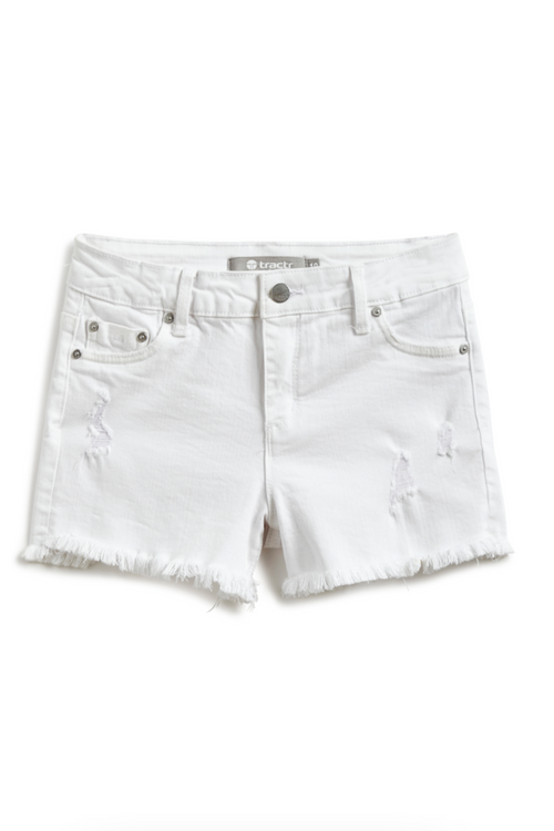 Brittany Fray Shorts in White