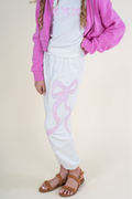 Dylan Embroidered Bow Sweatpants by Katie J NYC