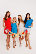 Tween Nilani Ruffle Top in Aqua by Sadie & Sage