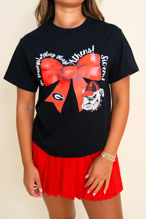 Georgia Bulldogs Coquette Bow Graphic Tee