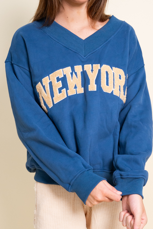 New York V-Neck Sweatshirt