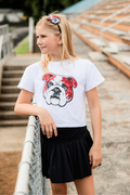 Girls Sequin Bulldog Boxy Tee