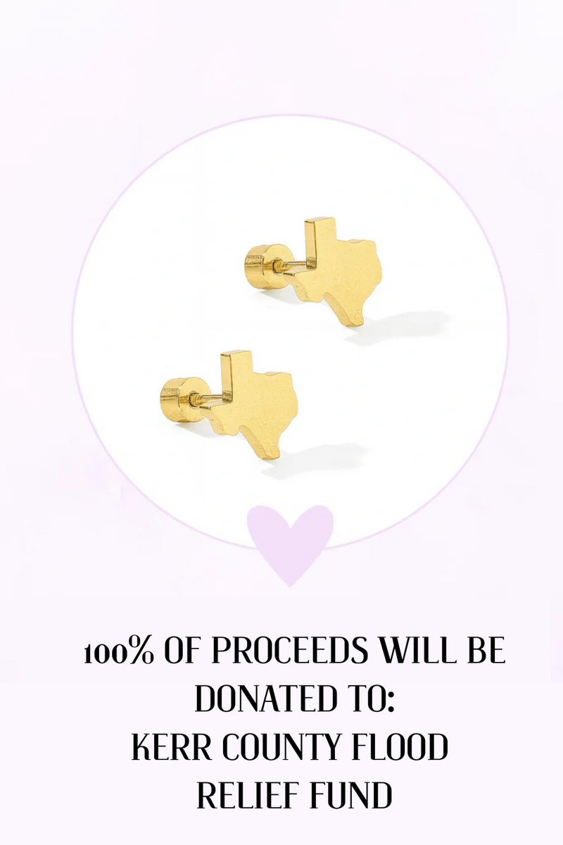 Support Texas Screwback Stud Earrings