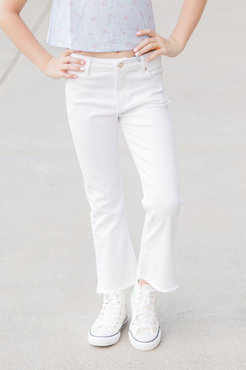Tween High Rise Crop Flare Jean by Tractr