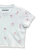 Girls Embroidered Bow Fearless Tee by Katie J