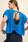 Oversized Cotton Slub Open Back Top