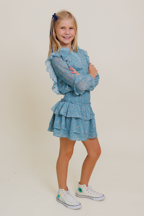 Campbell Dress in Whimsey Teal by PLEAT