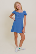 The Tate Dress in Blue by Miss Behave