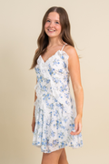 Blue Floral Mini Dress