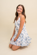 Blue Floral Mini Dress