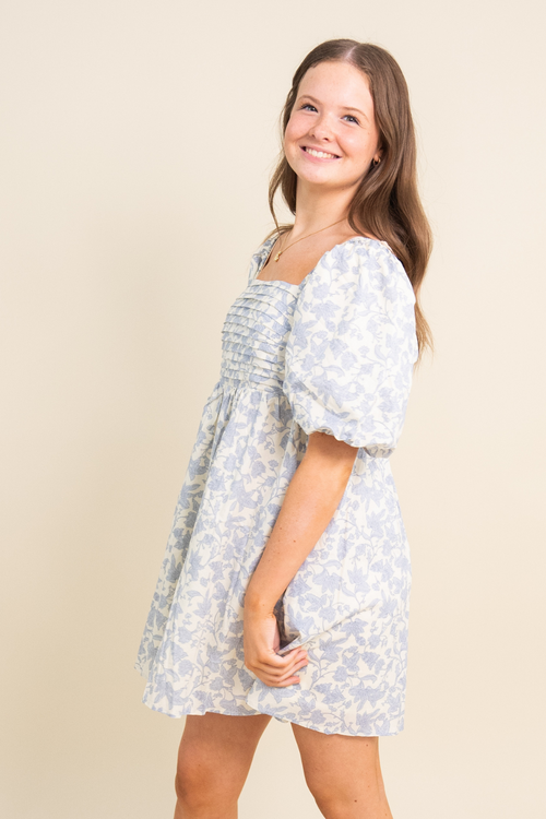 Aimee Bubble Sleeve Baby Doll Dress