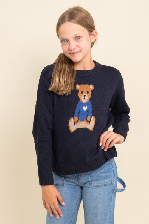 Bear Stitched Knit Sweater