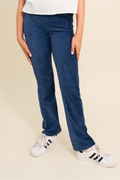 Navy Pull On Corduroy Flare Pant  By Tractr