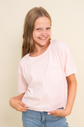 Cotton Jersey Raw Edge Pocket Tee By TENLY