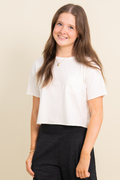 Cotton Jersey Raw Edge Pocket Tee By TENLY