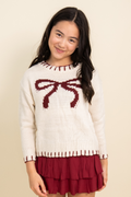 Stitched Bow Sweater By Love Daisy