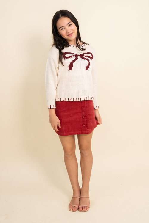 Reese Skirt in Red Cord by PLEAT