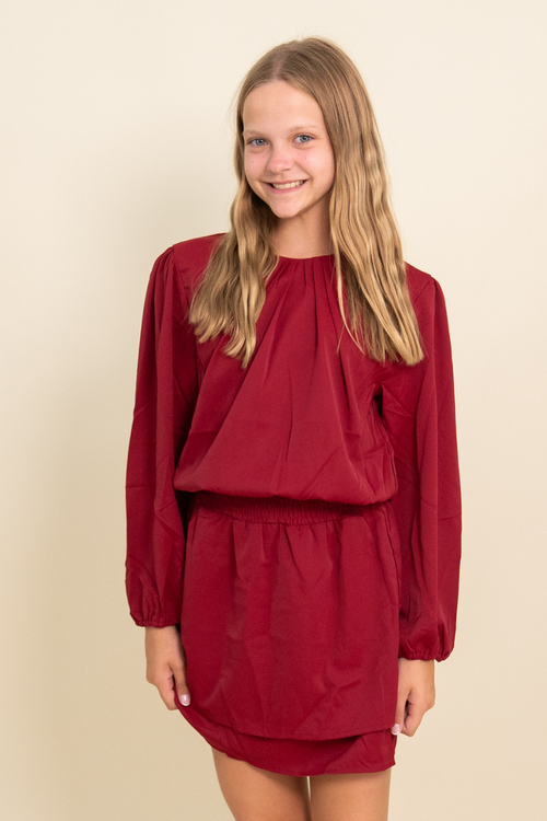 Ruby Dress in Ruby Red by PLEAT