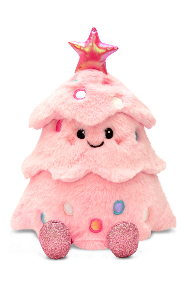 Glitter Pink Christmas Tree Plush