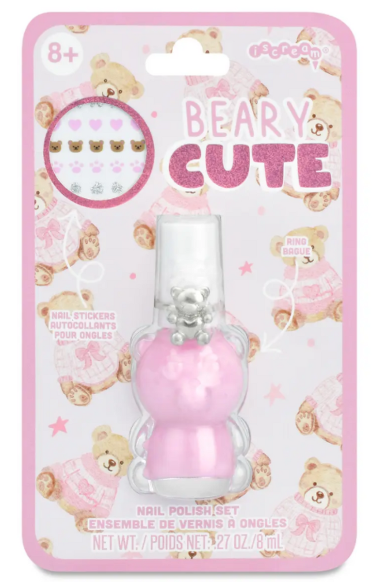 Teddy Bear Nail Polish Ring Set