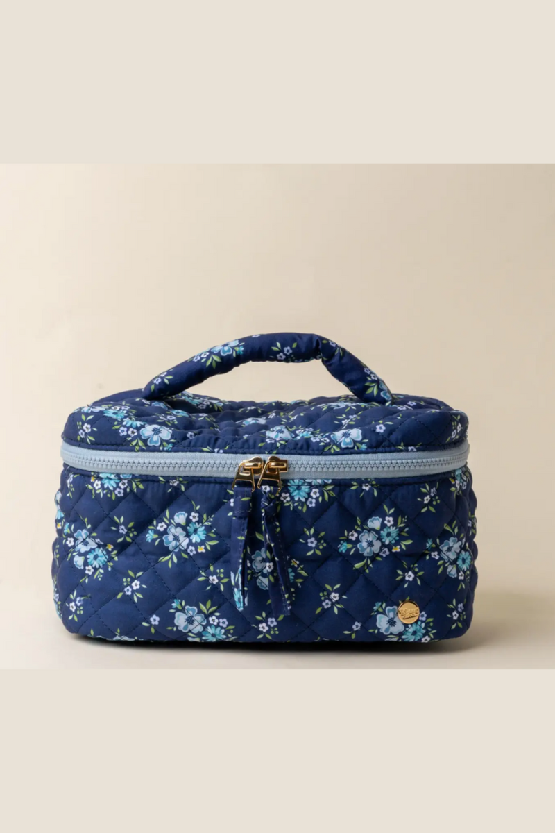 Glam & Go Quilted Cosmetic Bag-Endless Daydream Navy
