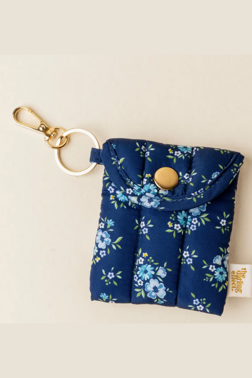Puffy Earbud Case Keychain-Endless Daydream Navy