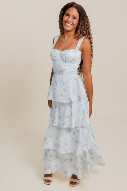 Lucy in the Sky Floral Ruffle Maxi Dress