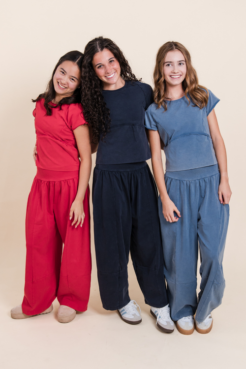 The Amelia Mineral Washed Wide Leg Pant