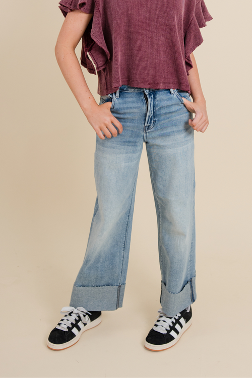 Nori Cuffed High Rise Wide Leg by HIDDEN