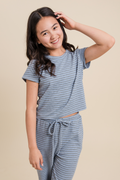 Cotton Stripe Short Sleeve Top