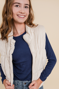 Girls Oatmeal Puffer Vest by Sadie & Sage