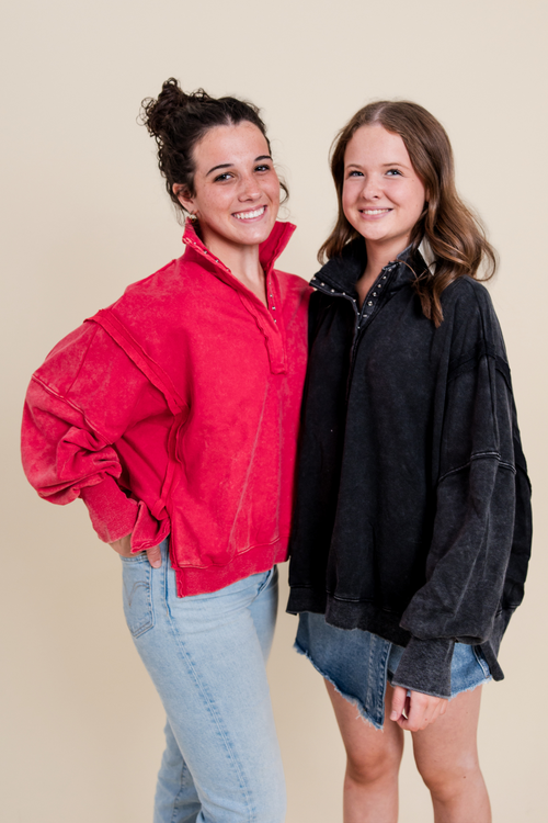 Snow Washed Long Sleeve Pullover