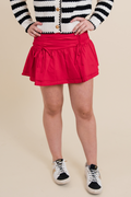 Ribbon Tie Ruched Skort
