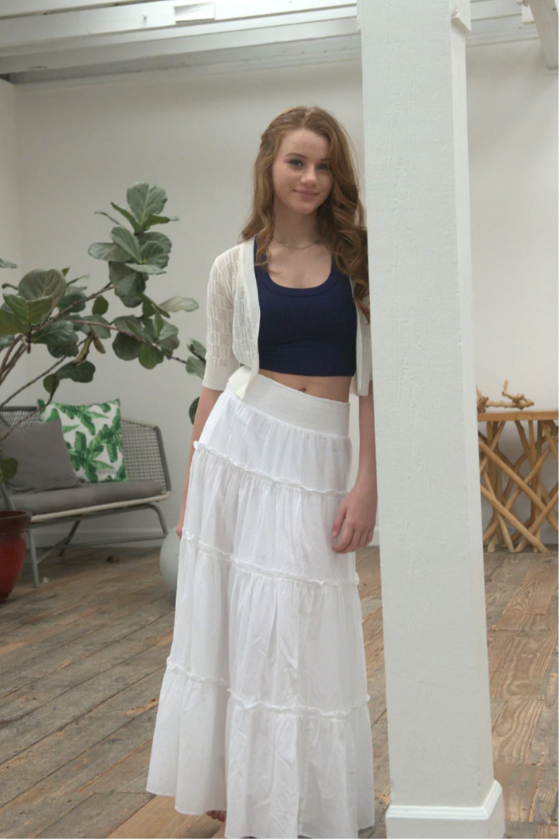 Juniors Meadow Skirt in White by Katie J NYC