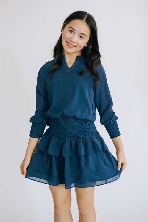 Harriett Dress in Dark Teal by PLEAT