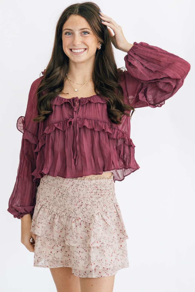 Zara Smocked Floral Skirt