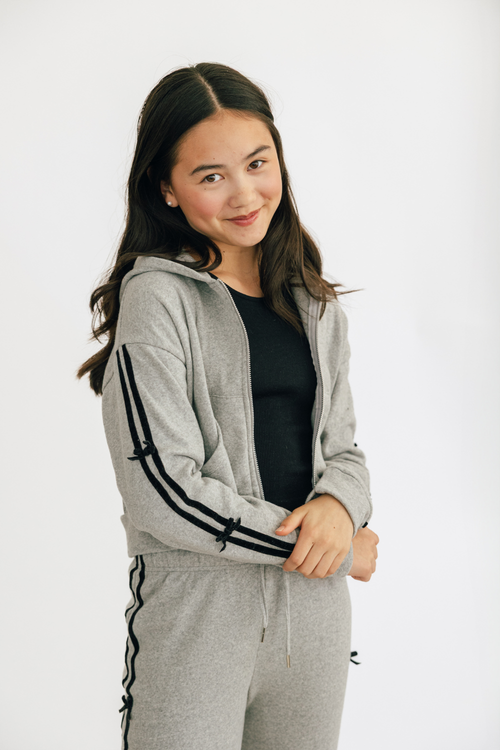 Flowers By Zoe Velvet Ribbon Zip Hoodie