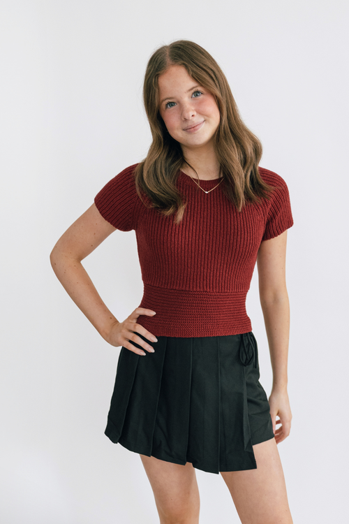 Pleated Wrap Skort
