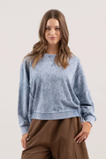 Isabella Washed Extended Shoulder Knit Top