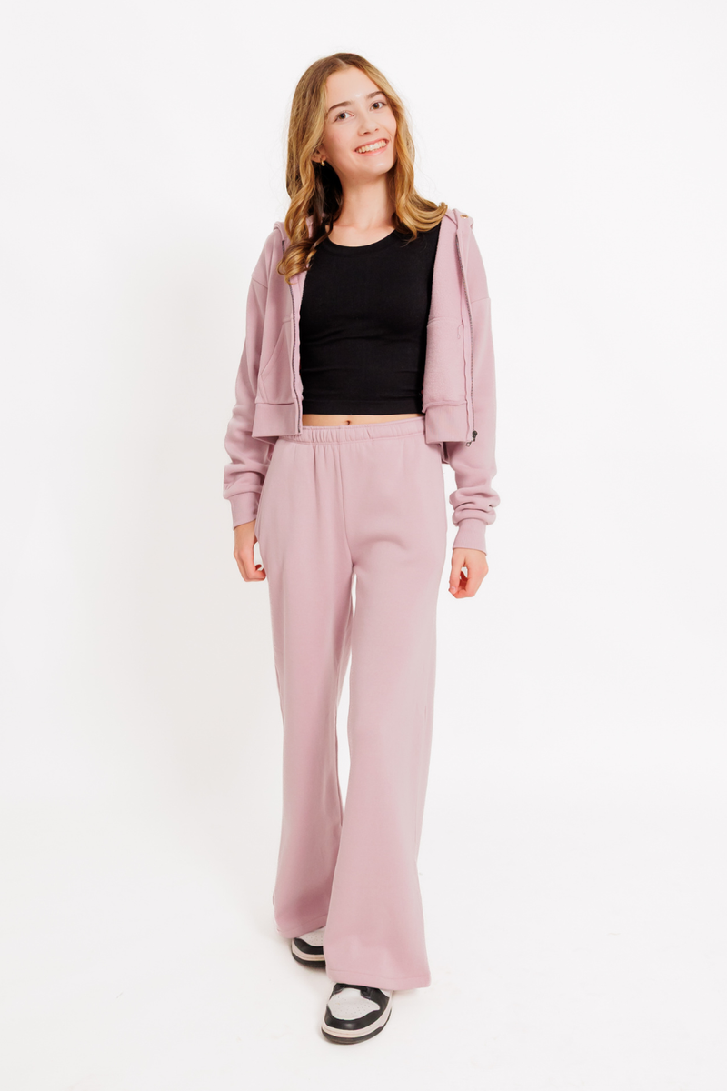 Girls Dylan Wideleg Sweatpants in Dusty Mauve by Katie J