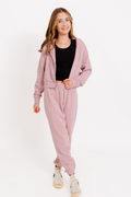 Girls Dylan Sweatpants in Dusty Mauve by Katie J