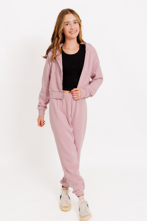 Girls Dylan Sweatpants in Dusty Mauve by Katie J