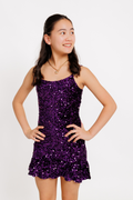 The Amanda Dress in Purple Sequin by Miss Behave