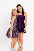 The Amanda Dress in Purple Sequin by Miss Behave