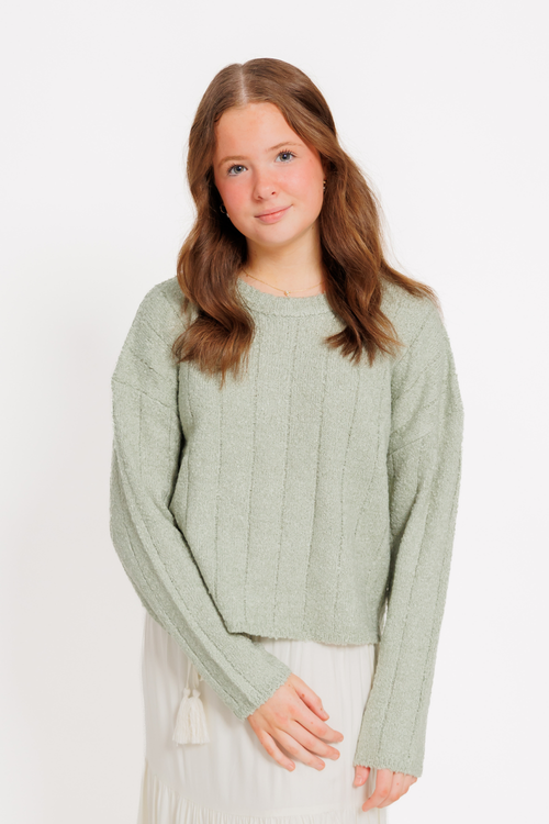 Ribbed Crew Neck Sweater