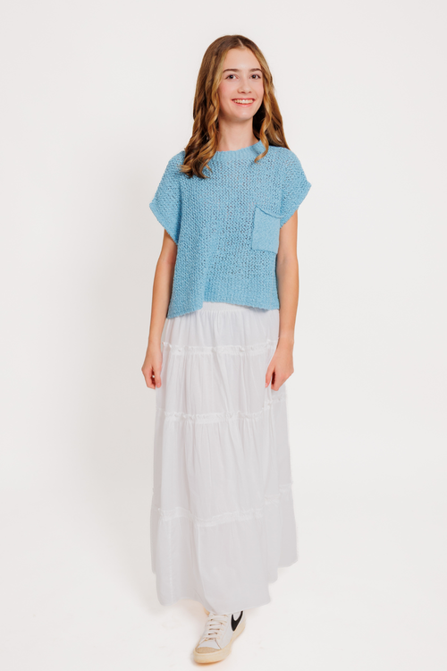 Juniors Meadow Skirt in White by Katie J NYC